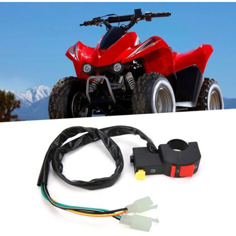 Botón de parada de emergencia para motocicleta, interruptor de encendido/apagado en el manillar, compatible con quads de 50 cc/110 cc/125 cc y motocicletas todoterreno. (1/5)