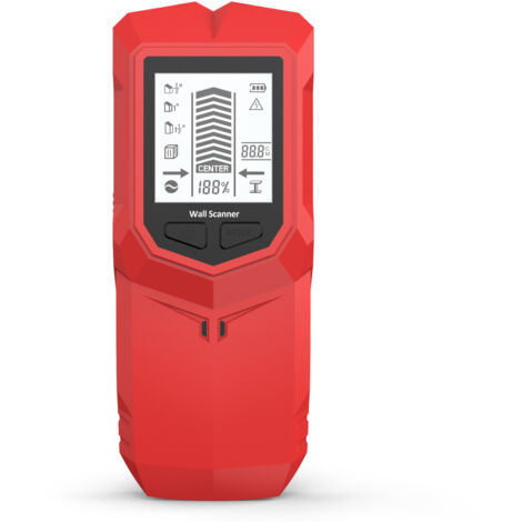 Detector de montantes de pared: herramienta 6 en 1 con microprocesador y pantalla LCD HD, detector de montantes para el centro y el borde de montantes de madera, cables eléctricos, montantes metálicos