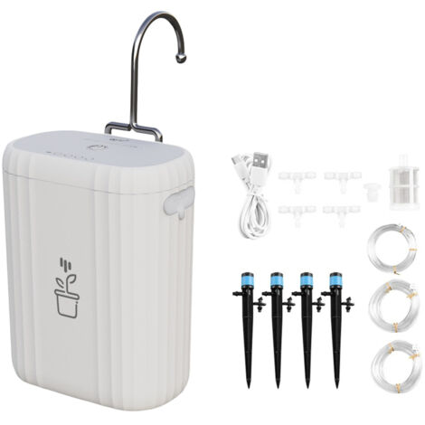 Sistema de riego inteligente Wi-Fi con bomba, riego por goteo automático y programable, controlable de forma remota a través de una aplicación móvil para jardín y terraza. (1/5)