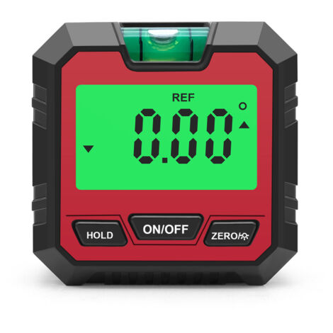 Nivel electrónico digital y transportador de ángulos, inclinómetro digital con nivel de burbuja y base magnética, herramienta de medición de ángulos para carpintería, construcción y mecanizado.
