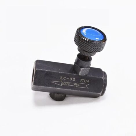 Válvula de control de flujo hidráulico KC-02 de 1/4″, acero al carbono de 3000 PSI, para agua, aceite y gas, presión máxima de 25 MPa. (1/5)