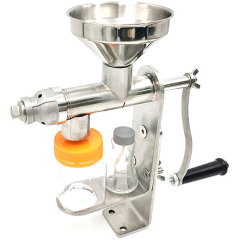 Prensa de aceite manual de acero inoxidable para uso doméstico, apta para frutos secos, semillas, cacahuetes y semillas de sésamo. Extractor de aceite multifuncional y fácil de limpiar. (1/5)