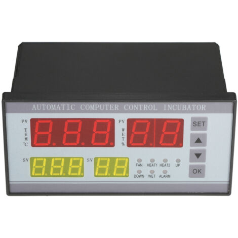 Controlador digital para incubadora de huevos – temperatura, humedad y volteo automático, pantalla de 4 valores