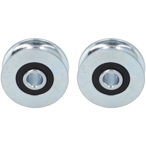 2 poleas de acero aleado, diámetro exterior de 40 mm, diámetro del orificio central de 8 mm, con rodamientos. (1/5)