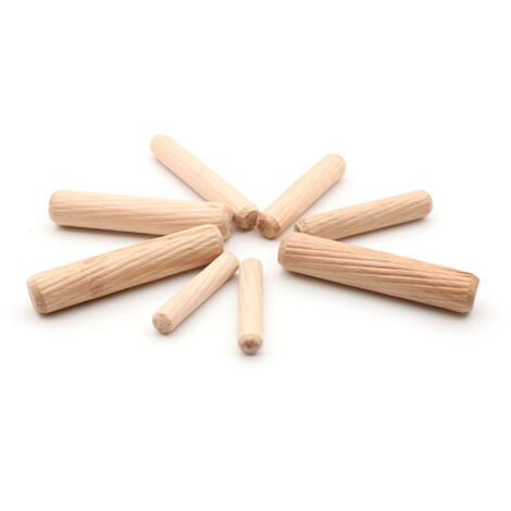 Paquete de 100 tacos de madera estriados – Para muebles, estantes y armarios – Fijación invisible para el montaje de muebles (1/5)