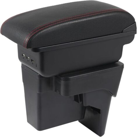 Compatible con el reposabrazos del K3 2023-2025, organizador de consola central de doble capa con 3 puertos USB (negro y rojo). (1/5)