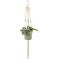 Colgador de macramé para plantas, soporte decorativo tejido para macetas, cesta colgante para uso interior y exterior, hecho a mano con cuerda de algodón, decoración del hogar