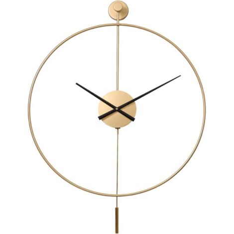 Horloge murale moderne 3D à piles, décoration ronde, en fer, en métal, convient pour le salon - 50cm (1/4)