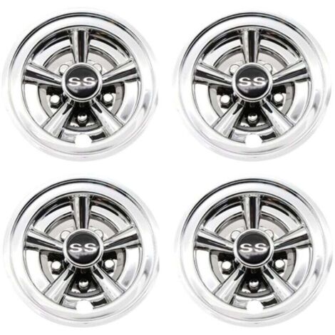 Lot de 4 Enjoliveurs 8 Pouces pour Voiturette de Golf Design 5 Rayons (1/4)