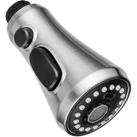 3 Modes Douchette Robinet Cuisine, Remplacement Robinet de Cuisine de Lavabo ou Pomme de Douche Universelle G1/2 (Nickel Brossé) (1/5)
