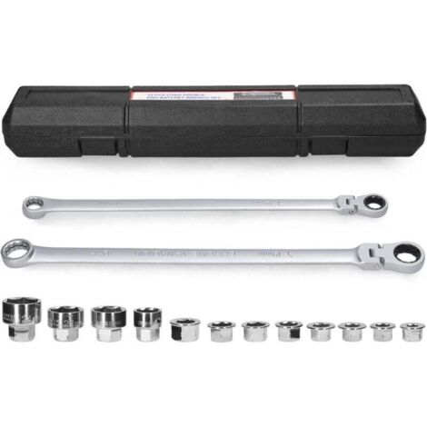 Ensemble de douilles de clé à cliquet multifonction 15 en 1 pour moto, vélo, salle de bain, climatiseur, réparation automobile, ensemble d'outils de maintenance (1/4)