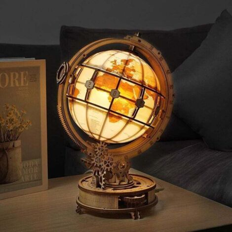 Veilleuse Rowood Puzzles 3D pour Adultes, Lampes de Nuit Globe en Bois avec USB pour Noël et Cadeau d'Anniversaire (1/5)