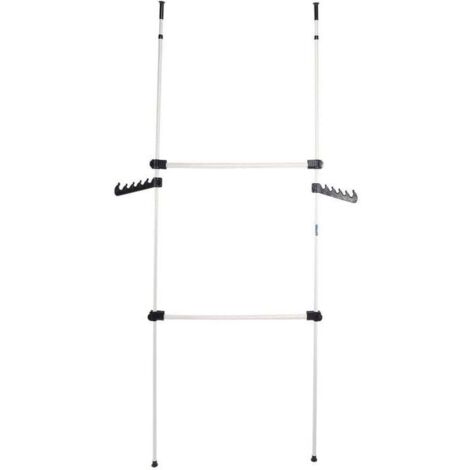 Systeme Penderie Telescopique Garde-robe Téléscopique Barre de Penderie Portant de Vêtement Système à vêtements télescopique Hauteur réglable 281-329cm Largeur réglable 80-139cm (1/4)
