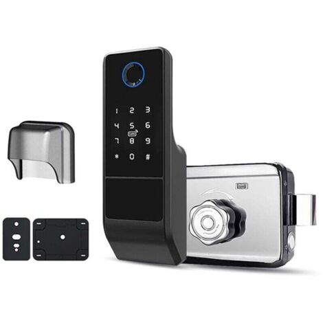 Serrure Porte Intelligente Étanche Wifi Mot de Passe Numérique Double Empreinte Digitale pour Porte Extérieure (1/4)