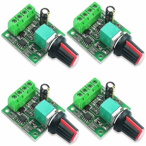 4 Pièces Régulateur de Vitesse PWM, 1.8V 3V 5V 6V 12V 2A 1803BK Contrleur de Vitesse de Moteur à Courant Continu,Interrupteur D'entranement Réglable Avec Fusible à Récupération Automatique (1/5)