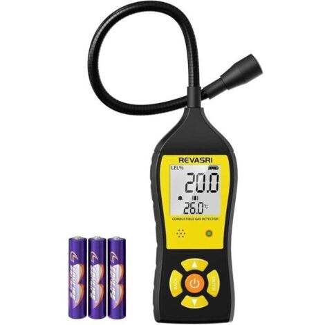 Détecteur de fuite de gaz portable pour gaz naturel, GNL, GPL avec alarme sonore, visuelle et vibrante, affichage de la concentration de gaz en temps réel, renifleur de fuite de gaz (1/4)