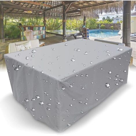 Housse Salon De Jardin, 210D Rectangulaire Housse De Protection Étanche avec Cordon De Serrage pour Meubles De Jardin Patio Table Meubles Couverture Argent,11511570cm (1/5)