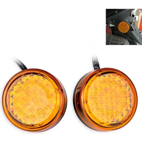 Feux de position ronds étanches ambre 24 LED pour camion, remorque, camping-car, moto (1/5)