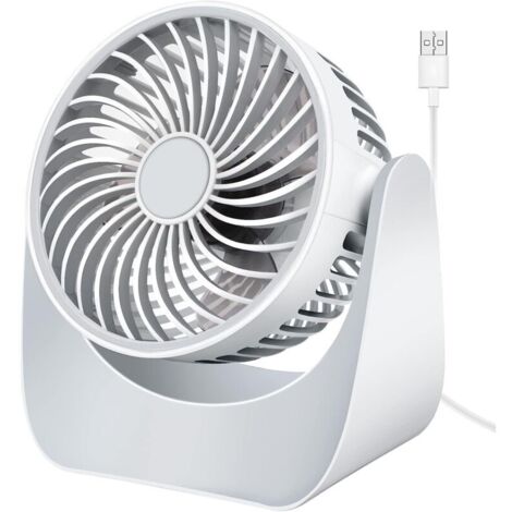 Ventilateur USB Silencieux, Mini Ventilateur Bureau 3 Vitesses, 360° Rotation Petit Ventilateur de Table Portable Performant pour Chambre Voiture Camping Exterieur (1/5)