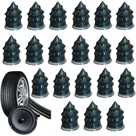 Lot de 20 Clous en Caoutchouc pour réparation de Pneu de Voiture et Moto Taille 6.812.7cm (1/4)
