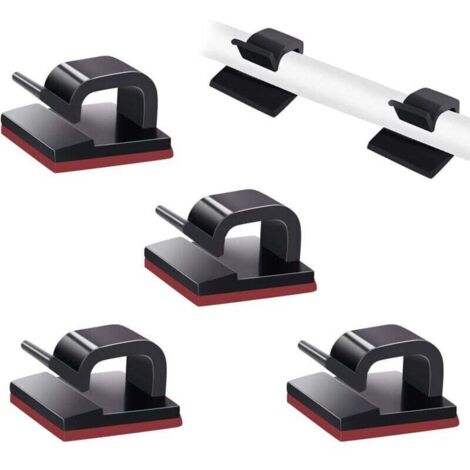 Lot de 50 clips de gestion de câbles auto-adhésifs pour TV,ordinateur portable, bureau, maison (1/4)