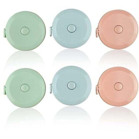 Mètre ruban 6 pièces, mètre ruban à coudre 1,5 m/60 pouces, mètre ruban rétractable pratique, mètre ruban souple pour mesurer la longueur, les coupes de couture, le buste/taille (1/4)