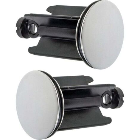 Bouchon de Lavabo de Salle de Bain Universel Ø 40 mm, Lot de 2, Bouchon d’évacuation Chromé, Constitué de Laiton, avec Joint en Caoutchouc, Bouchon Réglable en Hauteur, Bonde de Baignoir (1/4)