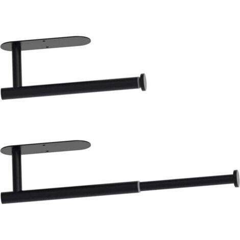 Porte Sopalin, Support essuie Tout rétractable, Porte Rouleau Essuie Tout Adhésif, Porte essuie Tout Mural Acier Inoxydable, pour Cuisine, Bain, Garage (Noir) (1/4)