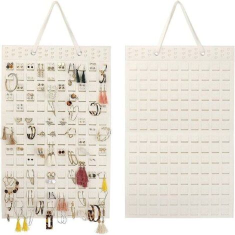 Porte Bijoux Mural Porte Boucle D'Oreille Presentoir Boucle D'Oreille Rangement Boucle D'Oreille Pour Broches, Colliers, Bagues, Pouvant Contenir Jusqu'À 300 Paires (Off-white) (1/3)