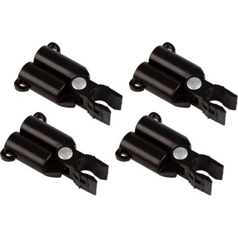 Lot de 4 raccords pour Tuteurs - Diamètre : 11 mm - Noir