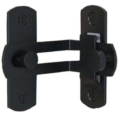 (Noir 10.4 7 0.2cm) 90 degrés de verrouillage de porte pliante boulon de porte de grange angle droit verrouillage cintré anneau de porte (1/4)