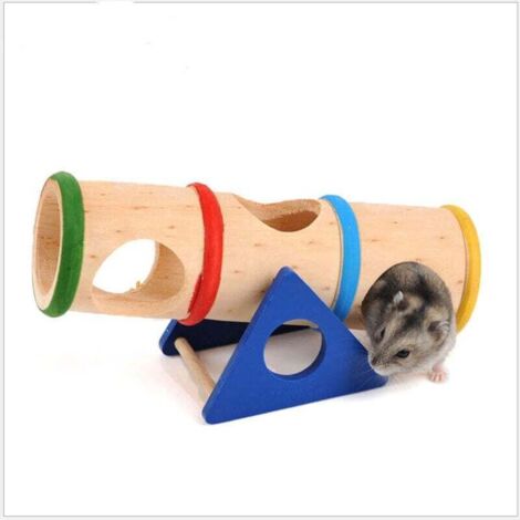 Petits Animaux Tunnel, Rongeur Tunnel, Hamster Tunnel, Furet Tunnels, Tunnel Hamster Bois, Balançoire pour Animaux de Compagnie, pour Lapins, Hérissons, Rats, Chinchillas (1/4)