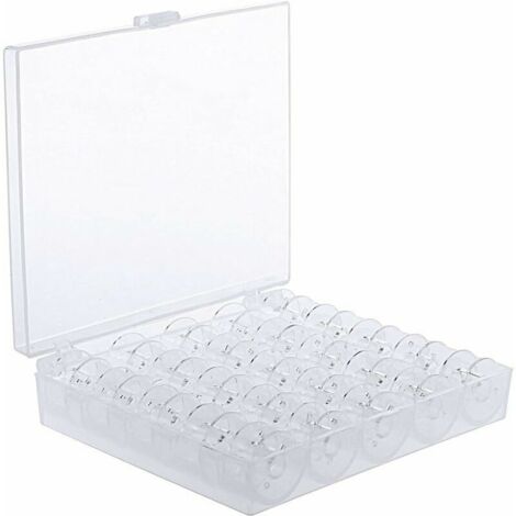 MSBD Bobines de machine à coudre avec boîte de rangement, transparent, 25 pièces (1/5)