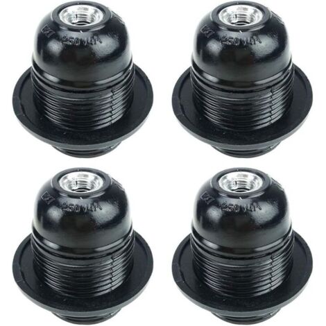 4 pièces E27 bakélite autobloquant porte-lampe à dent complète vis à tête en aluminium support de lampe en bakélite support de lampe (1/3)