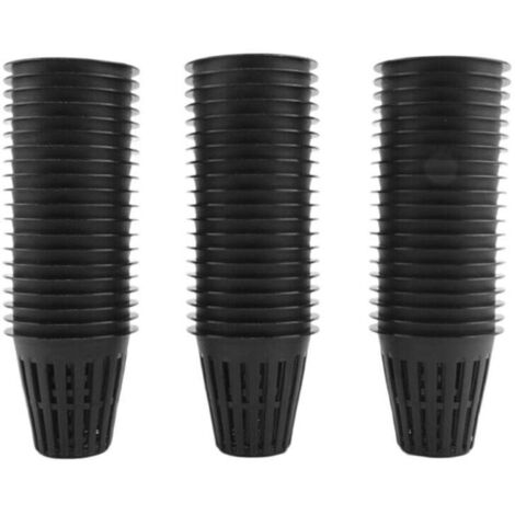 Lot de 60 paniers filtrants à larges lèvres et mailles fendues de 5 cm pour culture hydroponique (1/4)