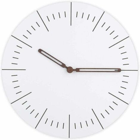 Pendule Murale en Bois, Horloge Ronde Silencieuse, Horloge Murale Mince Moderne, Basics Horloge Murale Traditionnelle, Décoration pour Chambre, Salon, Bureau(30cm, Épaisseur 5mm-Blanc) (1/4)