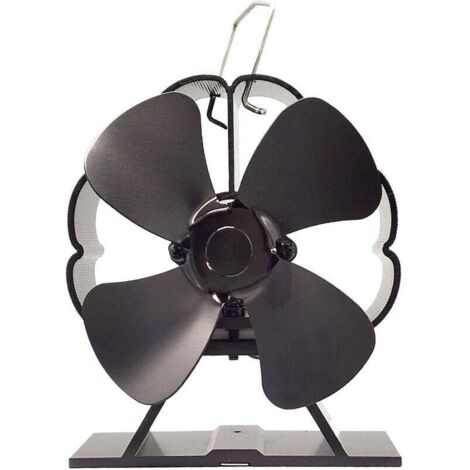 Ventilateur de poêle à bois alimenté par la chaleur - 4 lames - Ventilateur silencieux - Respectueux de l'environnement - Pour la maison - Chaleur très efficace (1/4)