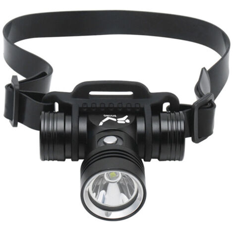 Lampe frontale de plongée torche de plongée sous-marine rechargeable, phare sous-marin de plongée étanche IPX8 (1/5)