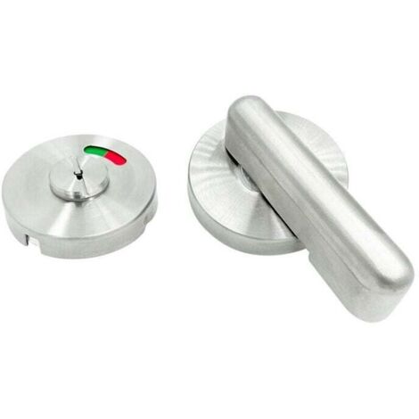Serrure de porte de salle de bain, pêne indicateur de position libre et occupée, finition nickel satiné (1/4)