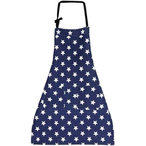 Tablier de cuisine (bleu marine), tablier de cuisine pour femme, tablier réglable en coton et lin pour cuisine familiale, restaurant, barbecue (1/4)