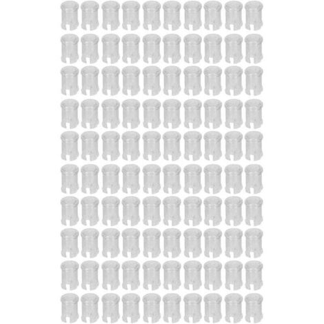 Lot de 100 capuchons de diode lumineuse, couvercle de protection pour diode électroluminescente, support de 5 mm, support à clip transparent (1/4)