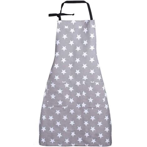 Tablier de cuisine (gris), tablier de cuisine pour femme, tablier de cuisine réglable en coton et lin pour cuisine familiale, restaurant, barbecue (1/4)