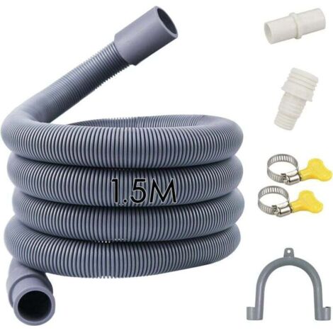 1.5 Meter Tuyau de Vidange Universel, pour machine à laver, Tuyau D'évacuation D'eau pour Lave-linge et Lave-vaisselle (1.5M) (1/4)