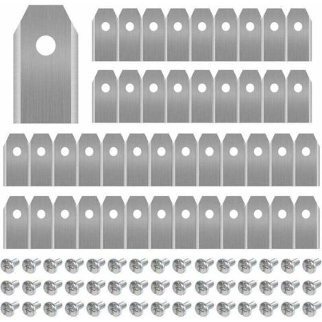 Lame de tondeuse,45 x Lames de Couteau en Titane pour Toutes Les Tondeuses Robotiques Husqvarn/Automower/ Yardforce/Gardena(3g-0.75mm) Avec 45 Vis, Lames de Rechange pour Modles 105,310,315, (1/4)