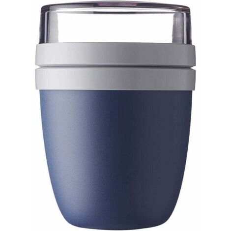 Pot à déjeuner Ellipse, bol à muesli pratique 500 ml, pot à yaourt, boîte à déjeuner – convient au congélateur, au micro-ondes et au lave-vaisselle,Couleur:bleu (1/4)