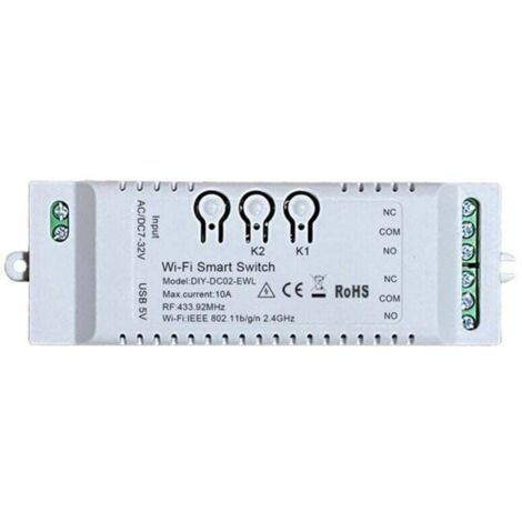 Interrupteur WiFi Intelligent 2 Canaux Minuterie Module RF433 BT Domotique Compatible IFTTT (1/4)