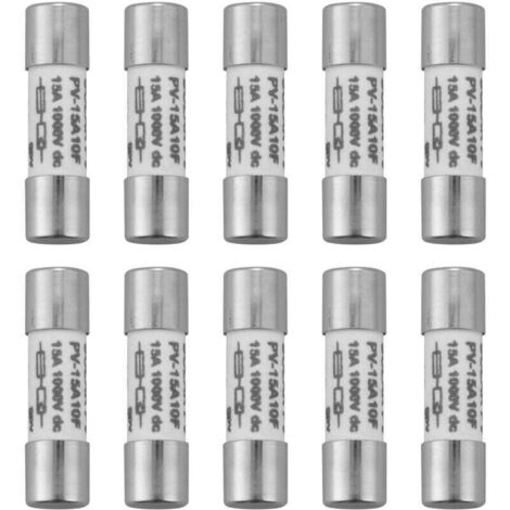 10 Pièces 1000 Fusible Solaire Pv Anti-Déflagrant Argent - 15A (1/4)