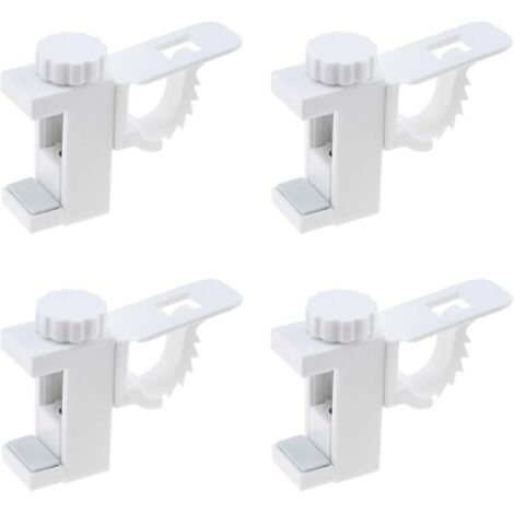 4 Pièces Support de Support de Pince Porte-Rideaux, Support De Support De Pince Porte-Rideaux, Barre Transversale Réglable Tringle à Rideaux Stockage De Serviette Crochet pour Organisateur (1/4)