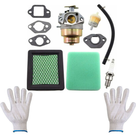 Carburateur avec joint d'étanchéité Kit de filtre à air pour Honda GCV135 GCV160 GC135 GC160 Moteur HRB216 HRR216 HRS216 HRT216 HRZ216 Remplace 16100-Z0L-023 E Paire de gants offerte Bluedeer (1/4)