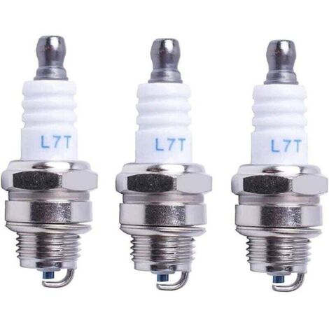 Bougie d\'allumage L7T Tronçonneuse Tondeuse à gazon Petit Moteur Accessoire Pièces Compatible avec Hus-qvarna Rep NGK BPMR7A 4626 Equivalence RCJ6Y Champion Bosch WSR6F,Pack de 3 (1/4)